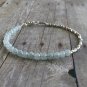 Aquamarine Round 4mm Smooth beads adjustable stacking bracelet | STK-0848