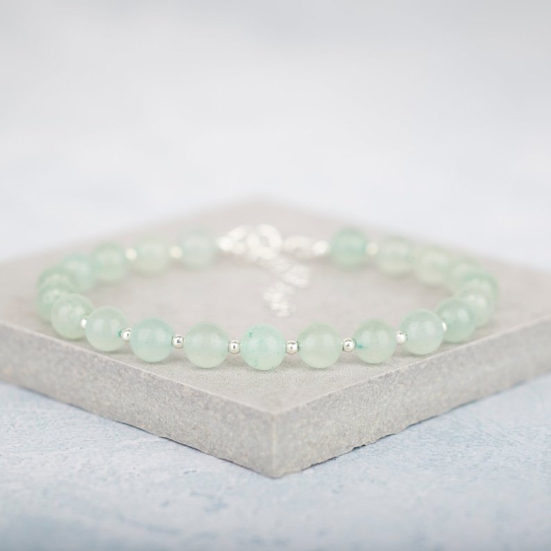Aventurine Round 6mm Smooth beads adjustable stacking bracelet | STK-0976