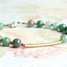 Aventurine Round 6mm Smooth beads adjustable stacking bracelet | STK-0977
