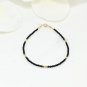 Black Onyx Round 2mm Smooth beads adjustable stacking bracelet | STK-1088