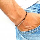 Black Onyx Round 2mm Smooth beads adjustable stacking bracelet | STK-1091