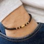 Black Onyx Round 4mm Smooth beads adjustable stacking bracelet | STK-1093