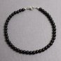 Black Onyx Round 4mm Smooth beads adjustable stacking bracelet | STK-1102