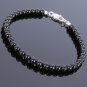 Black Onyx Round 8mm Smooth beads adjustable stacking bracelet | STK-1103