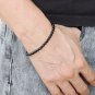 Black Onyx Round 8mm Smooth beads adjustable stacking bracelet | STK-1103