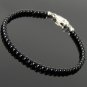 Black Onyx Round 5mm Smooth beads adjustable stacking bracelet | STK-1105