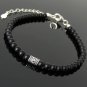 Black Onyx Round 8mm Smooth beads adjustable stacking bracelet | STK-1106