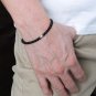Black Onyx Round 8mm Smooth beads adjustable stacking bracelet | STK-1106