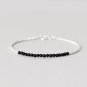 Black Onyx Round 2mm Smooth beads adjustable stacking bracelet | STK-1114