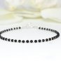 Black Onyx Round 2mm Smooth beads adjustable stacking bracelet | STK-1116