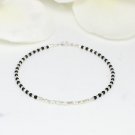 Black Onyx Round 2mm Smooth beads adjustable stacking bracelet | STK-1117