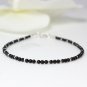 Black Onyx Round 2mm Smooth beads adjustable stacking bracelet | STK-1119
