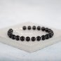 Black Onyx Round 6mm Smooth beads adjustable stacking bracelet | STK-1122
