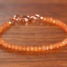 Carnelian Round 4mm Faceted beads adjustable stacking bracelet | STK-1844