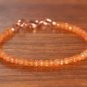 Carnelian Round 4mm Faceted beads adjustable stacking bracelet | STK-1844