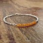 Carnelian Round 3mm Faceted beads adjustable stacking bracelet | STK-1901