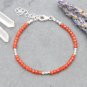 Carnelian Round 3mm Faceted beads adjustable stacking bracelet | STK-1915