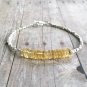 Citrine Rondelle 6mm Smooth beads adjustable stacking bracelet | STK-2124