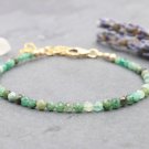 Emerald Round 3.5mm Faceted beads adjustable stacking bracelet | STK-2473