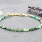 Emerald Round 3.5mm Faceted beads adjustable stacking bracelet | STK-2473