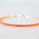 Fire Opal Round 2mm Faceted beads adjustable stacking bracelet | STK-2822