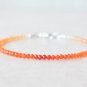 Fire Opal Round 2mm Faceted beads adjustable stacking bracelet | STK-2822