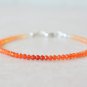 Fire Opal Round 2mm Faceted beads adjustable stacking bracelet | STK-2822