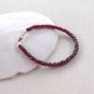 Garnet Rondelle 4mm Faceted beads adjustable stacking bracelet | STK-2985