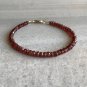 Garnet Rondelle 4mm Faceted beads adjustable stacking bracelet | STK-2990