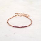Garnet Rondelle 2mm Faceted beads adjustable stacking bracelet | STK-3008