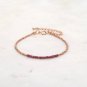 Garnet Rondelle 2mm Faceted beads adjustable stacking bracelet | STK-3008