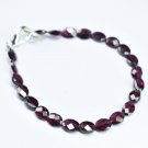 Garnet Oval 5X6.5mm Faceted beads adjustable stacking bracelet | STK-3060