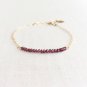 Garnet Rondelle 3mm Faceted beads adjustable stacking bracelet | STK-3078