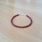 Garnet Rondelle 4mm Faceted beads adjustable stacking bracelet | STK-3080