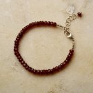 Garnet Rondelle 4mm Faceted beads adjustable stacking bracelet | STK-3096