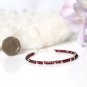 Garnet Rondelle 3mm Faceted beads adjustable stacking bracelet | STK-3112