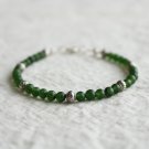 Green Jade Round 4mm Smooth beads adjustable stacking bracelet | STK-3335