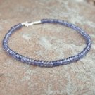 Iolite Rondelle 3mm Faceted beads adjustable stacking bracelet | STK-3695