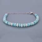 Larimar Rondelle 4mm Smooth beads adjustable stacking bracelet | STK-4381