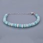 Larimar Rondelle 4mm Smooth beads adjustable stacking bracelet | STK-4381