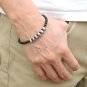 Lava Stone Round 6mm Smooth beads adjustable stacking bracelet | STK-4423