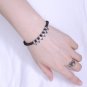 Lava Stone Round 6mm Smooth beads adjustable stacking bracelet | STK-4423