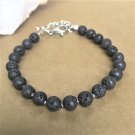 Lava Stone Round 8mm Smooth beads adjustable stacking bracelet | STK-4425