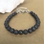 Lava Stone Round 8mm Smooth beads adjustable stacking bracelet | STK-4427