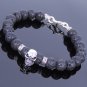 Lava Stone Round 8mm Smooth beads adjustable stacking bracelet | STK-4428