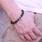 Lava Stone Round 8mm Smooth beads adjustable stacking bracelet | STK-4428