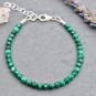Malachite Round 4mm Faceted beads adjustable stacking bracelet | STK-4523