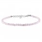 Morganite Round 3mm Faceted beads adjustable stacking bracelet | STK-4614