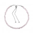 Morganite Round 3mm Faceted beads adjustable stacking bracelet | STK-4615