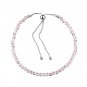Morganite Round 3mm Faceted beads adjustable stacking bracelet | STK-4615